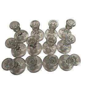 Candlestick Holders 12Pcs 4" H Taper Candle Holders Bulk, Clear Glass Libbey